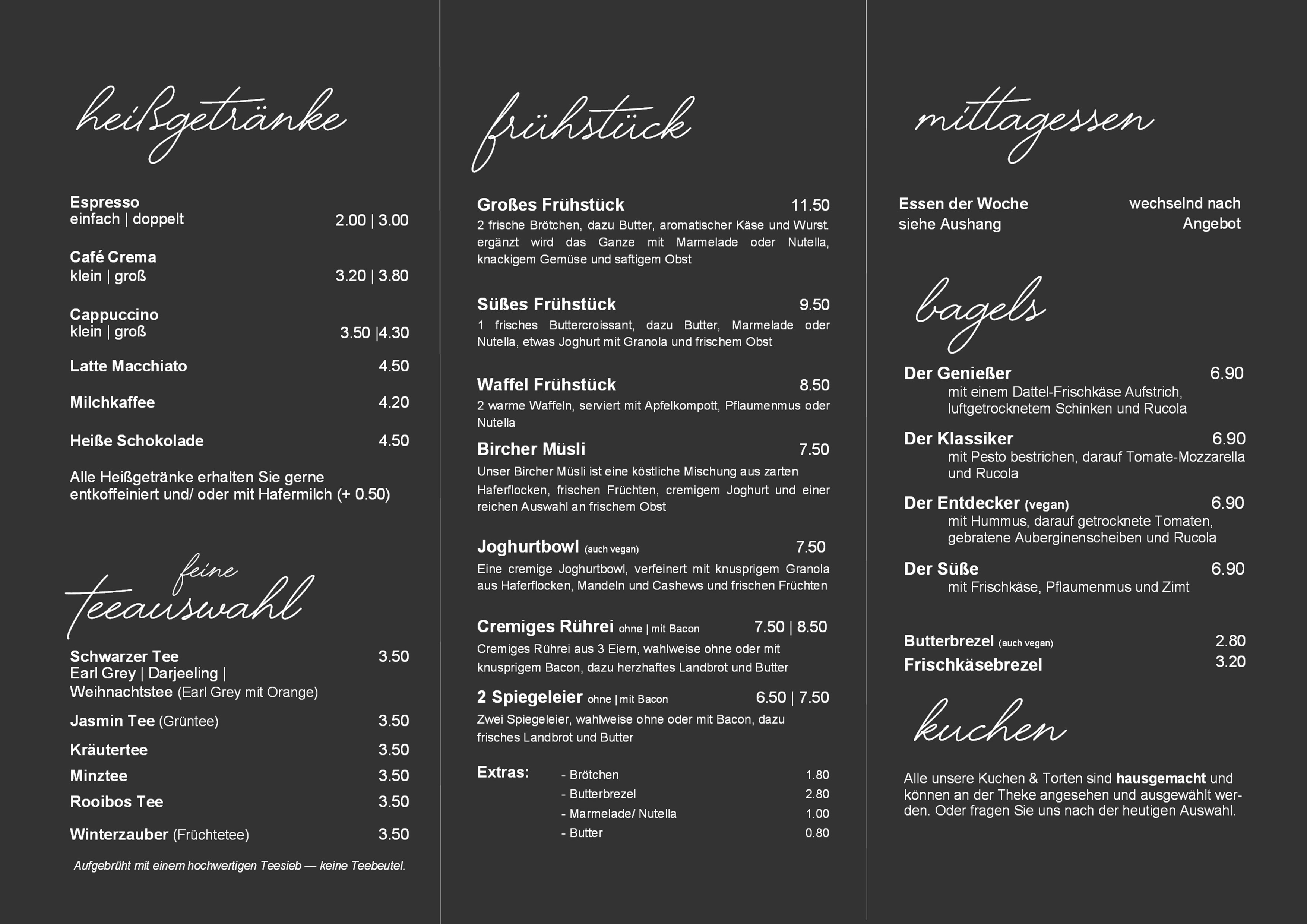 Menu von Cafe West in Schorndorf, page 1